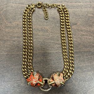 J Crew Curb chain necklace with enamel and crystal details